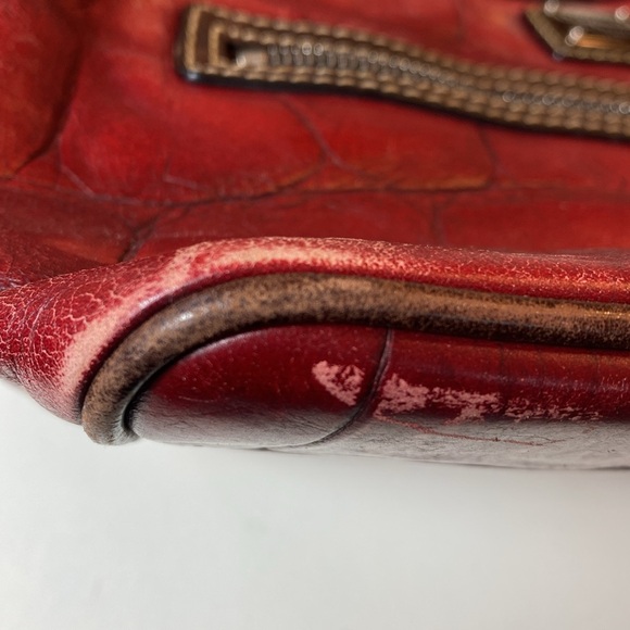 Dooney & Bourke Red Crocodile Embossed Leather Hobo - Picture 14 of 14